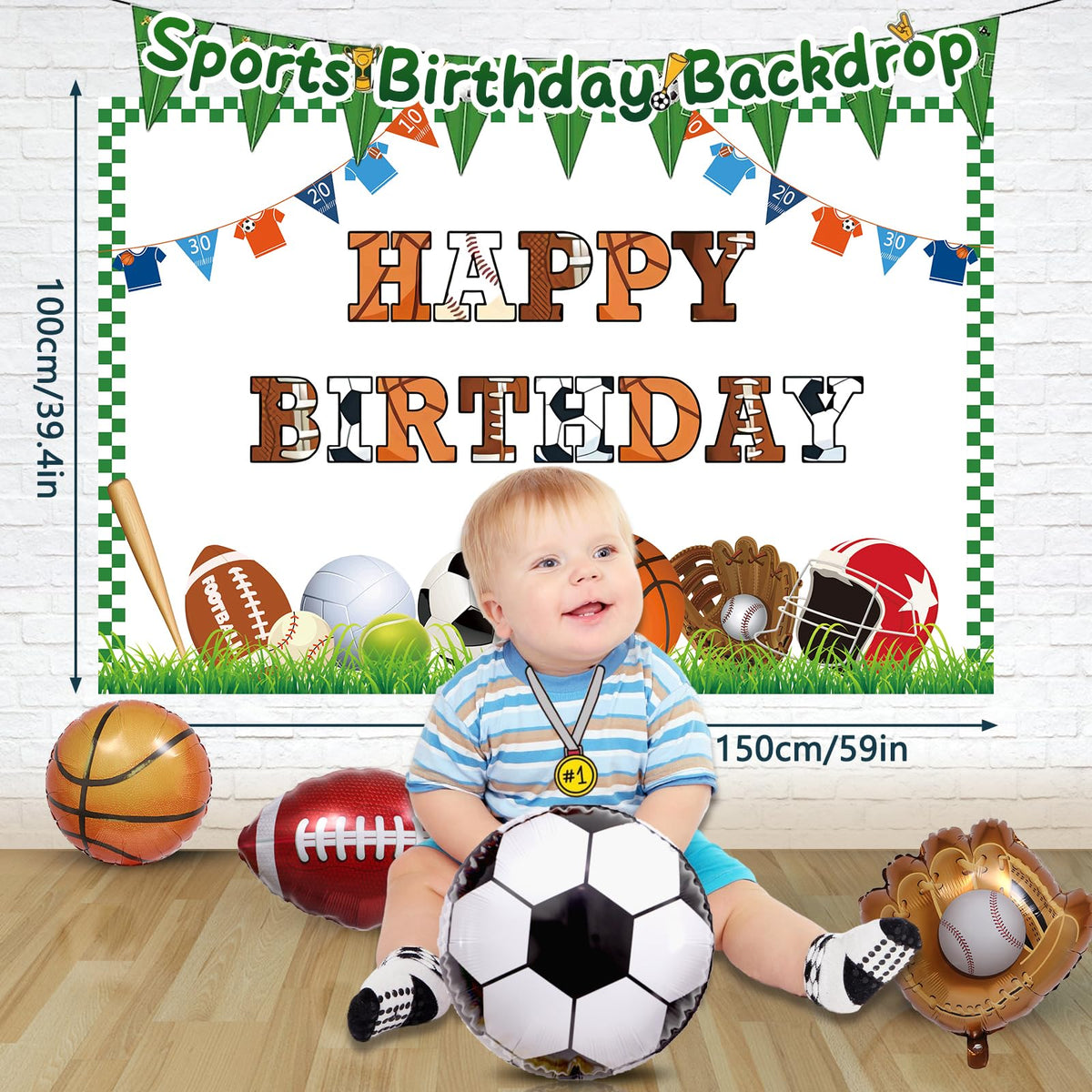 Winrayk sports theme tablecloth provides waterproof protection and a coordinated party scene.