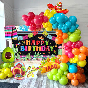 Winrayk taco foil balloon adds iconic fiesta flair.
