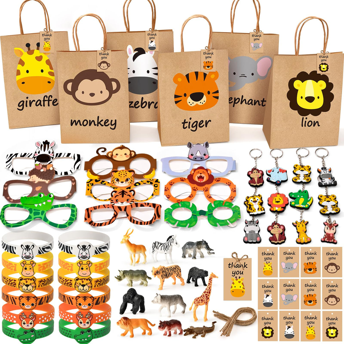 Winrayk tote bag in jungle safari design with sturdy handles for easy party carries.