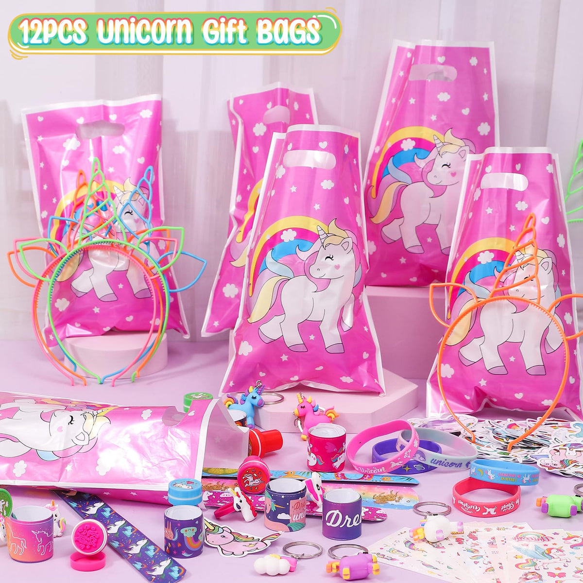 Winrayk unicorn rings provide tiny accents for mix-and-match party jewelry.