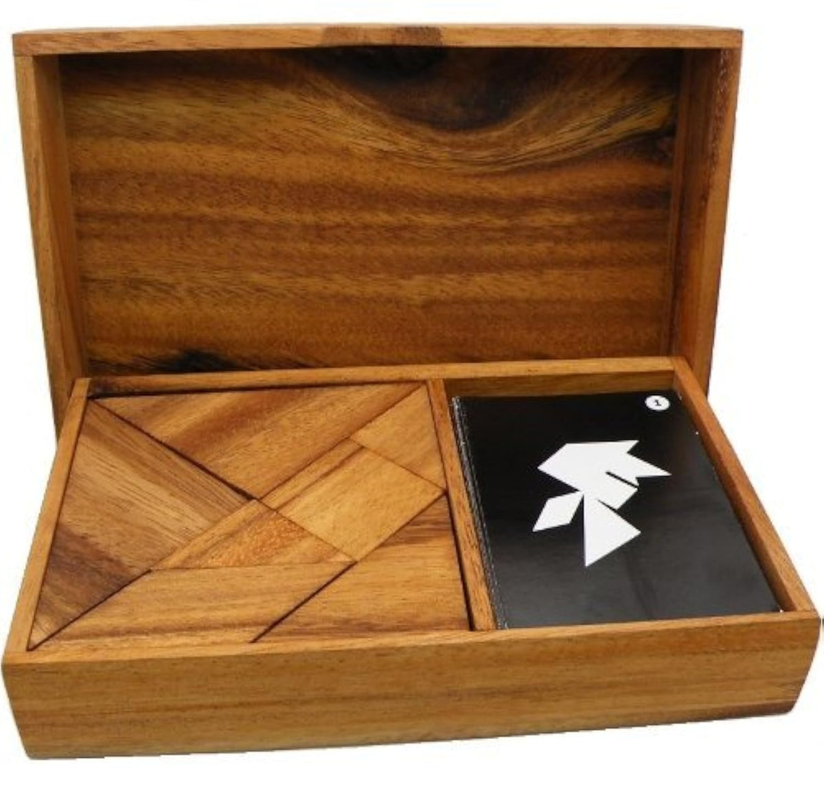 Winshare Logic Tangram Set wooden puzzle board promotes engaging problem solving.