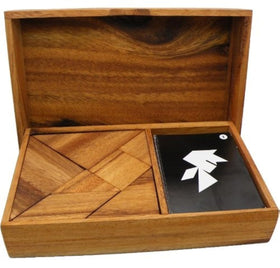 Winshare Logic Tangram Set wooden puzzle board promotes engaging problem solving.