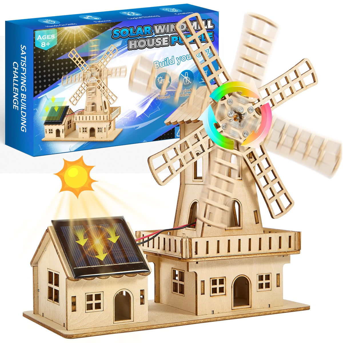 Winsonik STEM solar windmill puzzle: interactive solar energy learning for kids and adults.