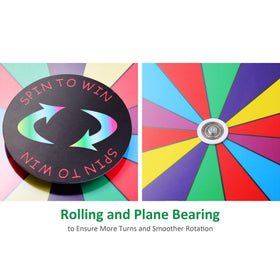 WinSpin anti-slip base with suction cups keeps wheel steady.