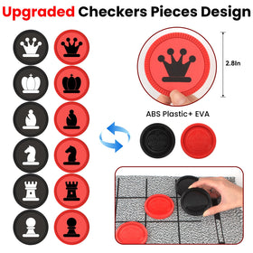 WinSTEM giant checkers board mat laid flat for versatile use.