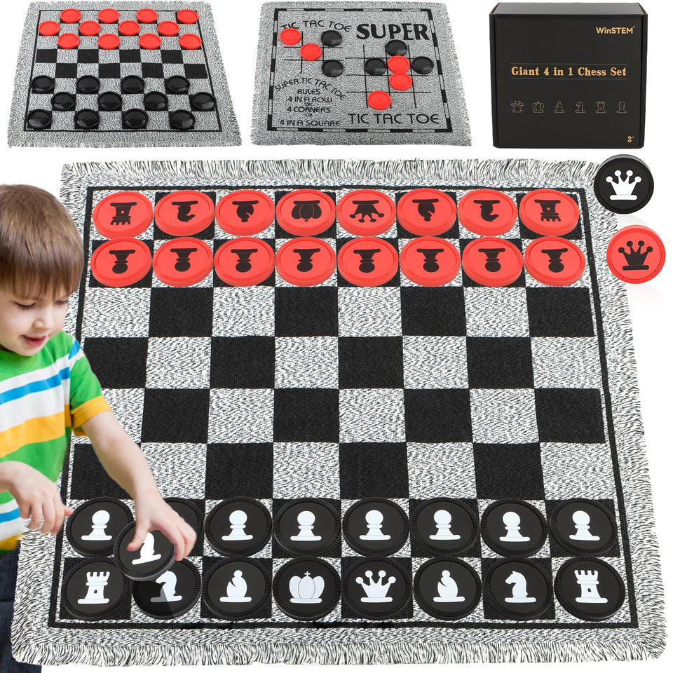 WinSTEM giant chess board front view for outdoor family play.