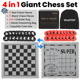 WinSTEM giant chess pieces close-up showing durable 2.8-inch size.