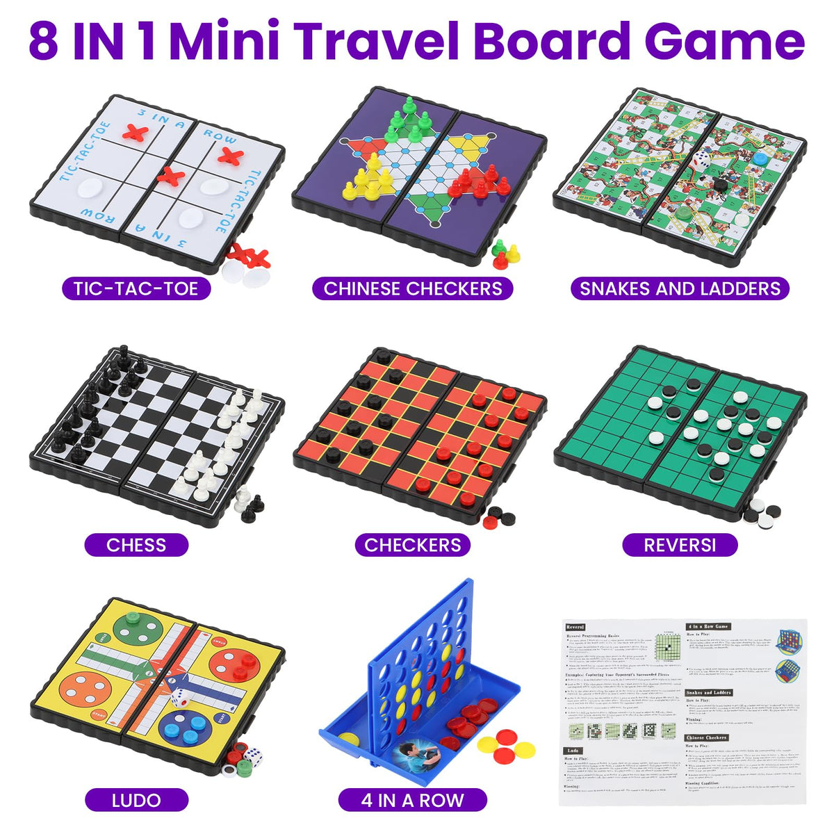 WinSTEM mini chess and checkers set with magnetic pieces for stable moves.