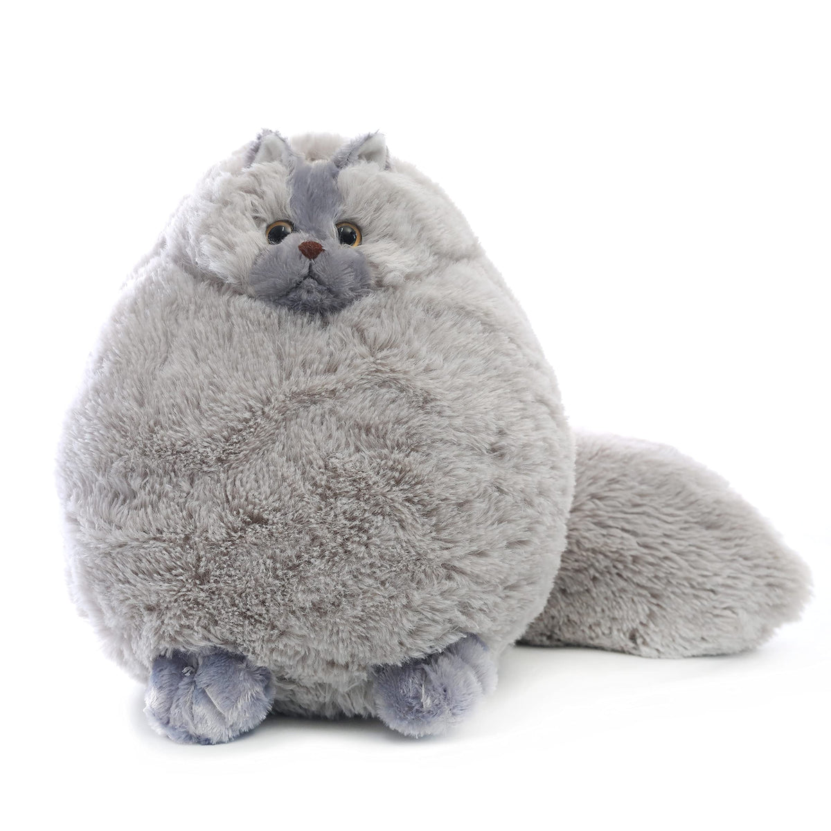 Winsterch gray fat cat plushie for hugs and cuddles