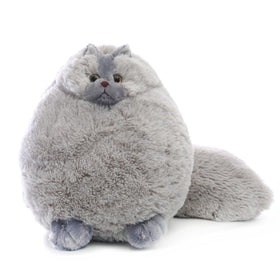 Winsterch gray fat cat plushie for hugs and cuddles