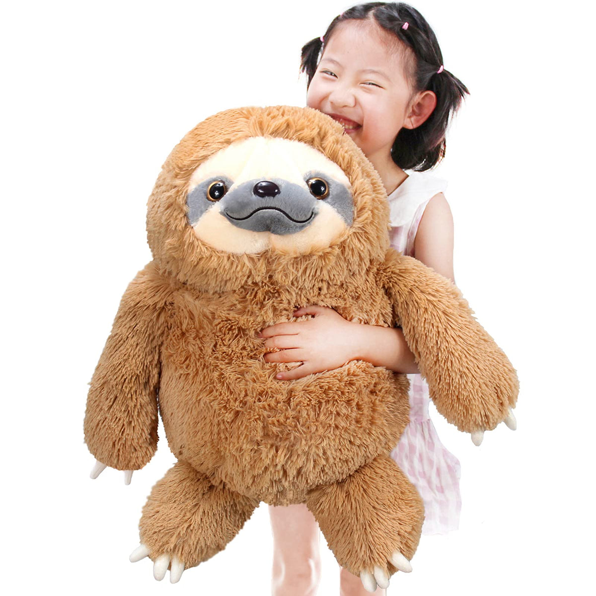 Winsterch 20-inch brown sloth plush for hugs