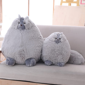 Winsterch long-tailed gray cat plush for bedtime
