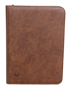 WINTRA classic brown leather cover presents a professional, gift-ready binder for collections.