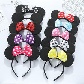 Winvin blue polka-dots headbands perfect for Halloween and cosplay.