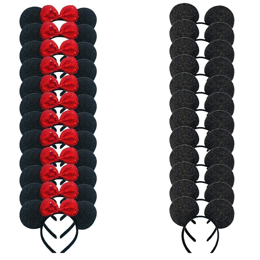 Winvin mouse deluxe ears sequin black headband for playful party looks.