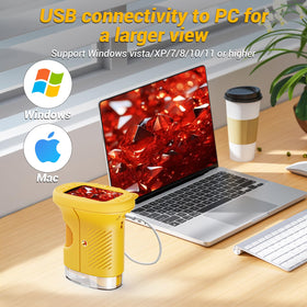 WINWEND Kids Microscope USB connectivity supports easy saving.