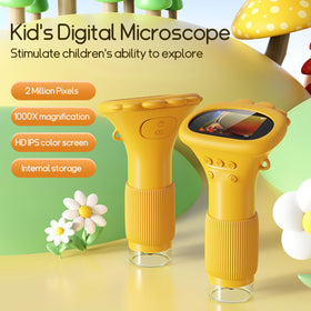 WINWEND Kids Pocket Microscope with adjustable LED lights for clear imaging