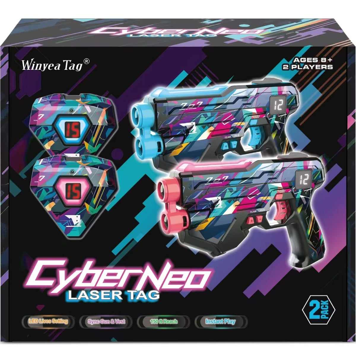 Winyea Tag laser tag gun and vest kit for real-time battles indoors or outdoors.