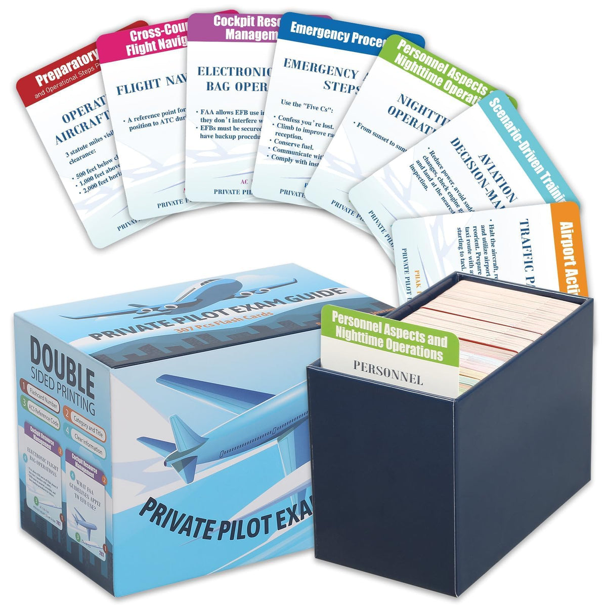 Wiooffen private pilot VFR flashcards cover, durable study kit for daily flight bag use.