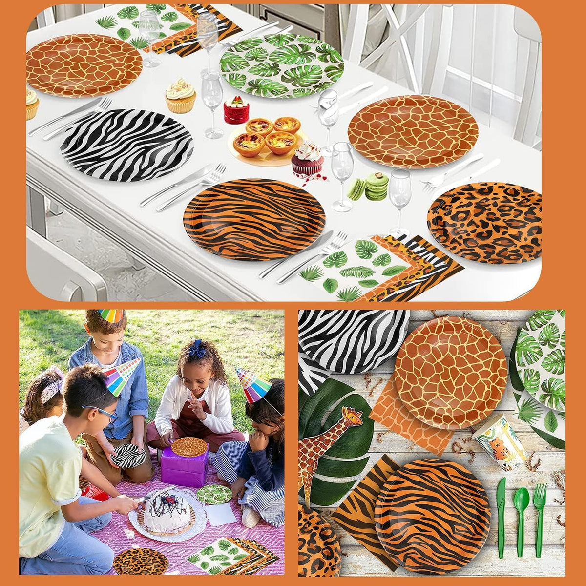 WIQEDOHA safari party scene shows versatile jungle decorations for celebrations.