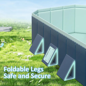 Wirhao foldable pool hard shell close-up highlighting sturdy construction and durability.