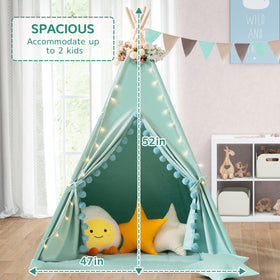 Wirhao Teepee Tent natural wood poles ensure sturdy setup