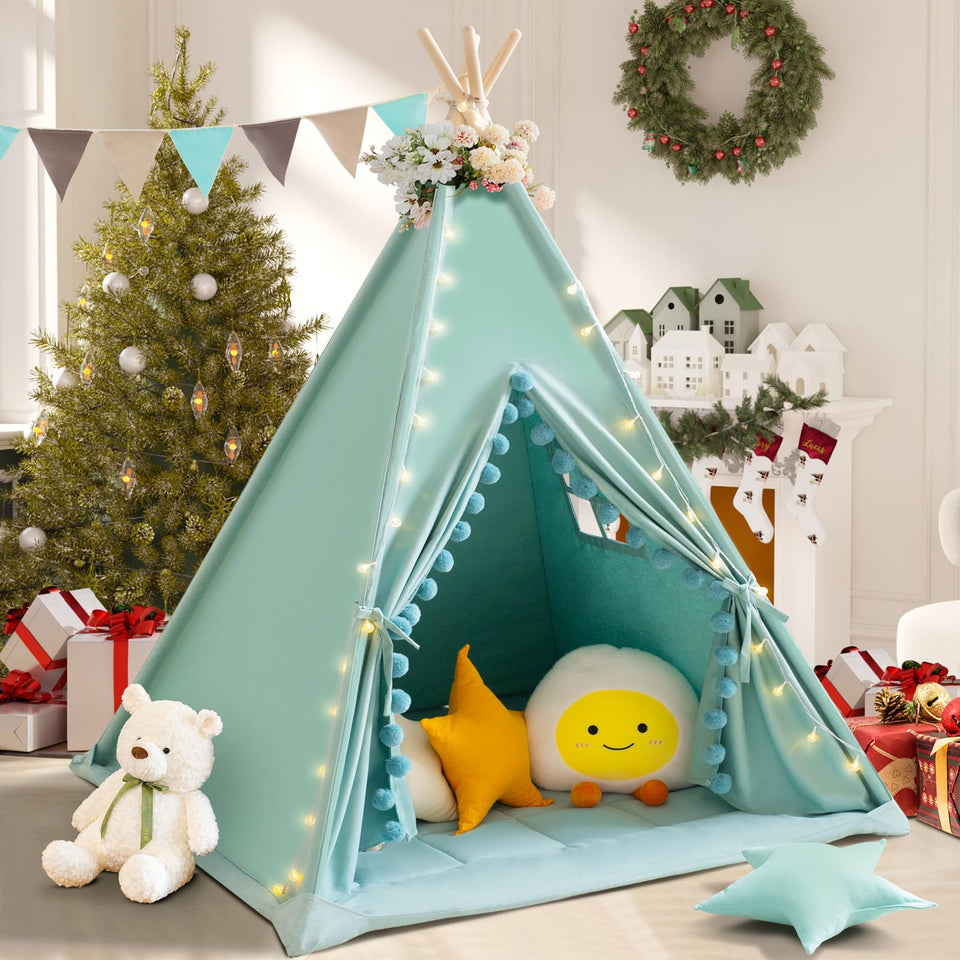 Wirhao Teepee Tent with padded mat offers a cozy play space