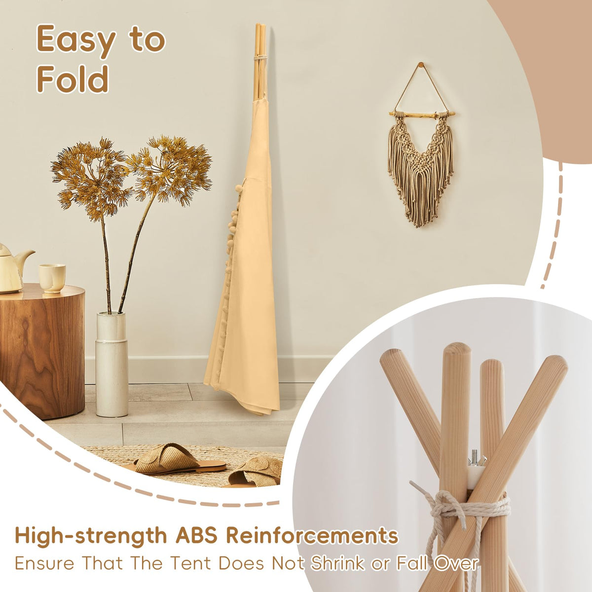 Wirhao tepee tent quick assembly in minutes for instant fun