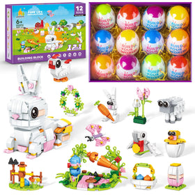 Wisdom Castle Easter Bunny Building Set showcases a 12-in-1 bunny kit for imaginative play.