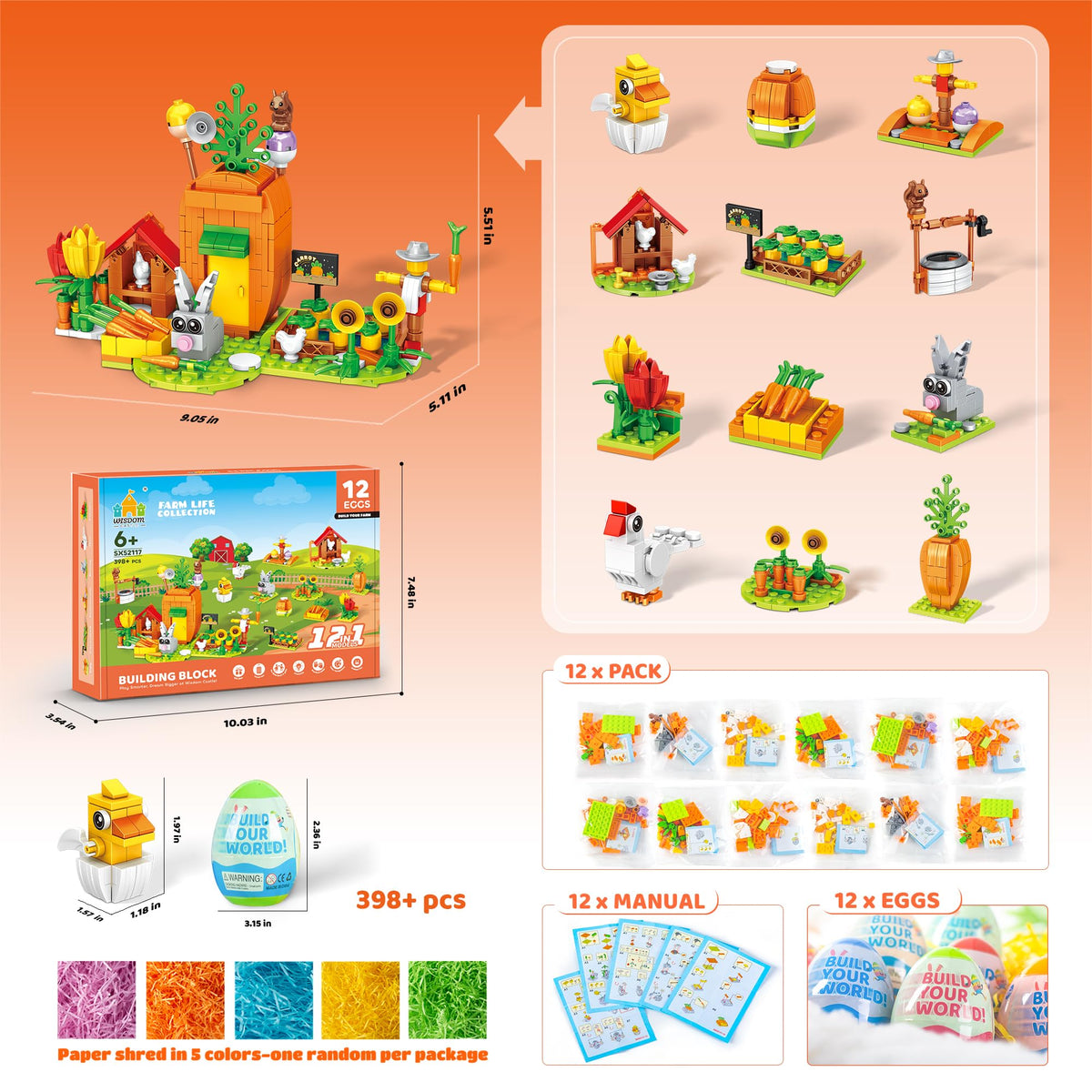 Wisdom Castle Easter Chicken Coop building set for cooperative farm scenes