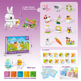 Wisdom Castle Mini builds with rabbit, chick, and sheep enable creative play.