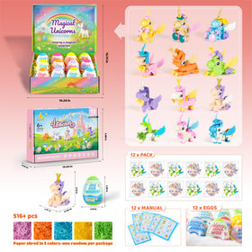 Wisdom Castle Unicorn Crowned Model image supports imaginative play and fine motor skills during construction.