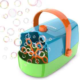 Wisdomlit Bubble Machine with 3in1 wheels for versatile bubble sizes and playful setups.