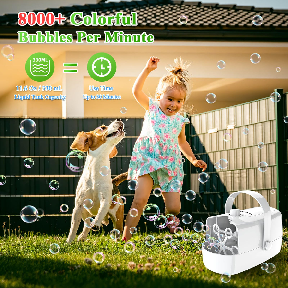 Wisdomlit regular-bubbles wheel display with mid-sized bubbles for backyard parties