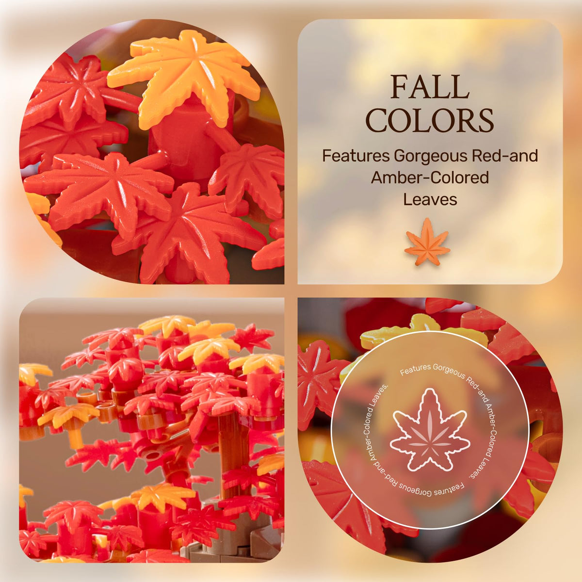 Wise Block Maple leaves on artistic stand for autumn-inspired decor