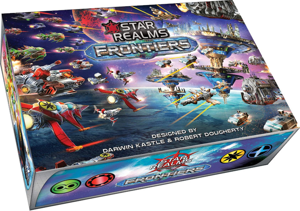 WISE WIZARD GAMES Star Realms Frontiers Boxed Set cover art highlights new warp gate theme for epic battles