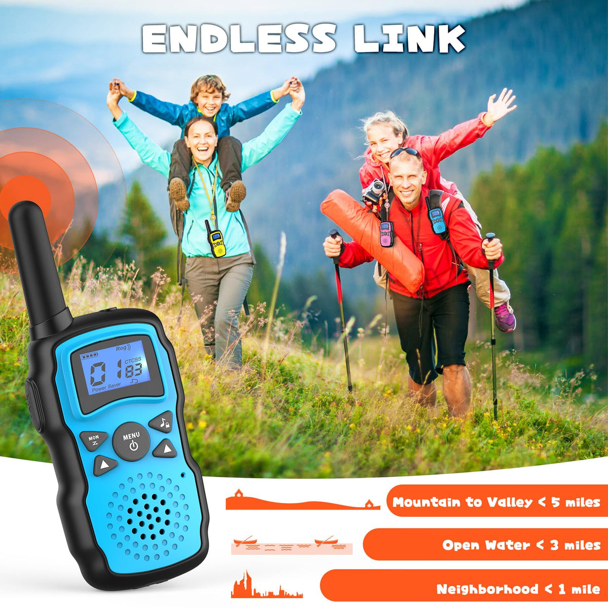 Wishouse walkie talkies camping gear with rugged design for rough outdoor use