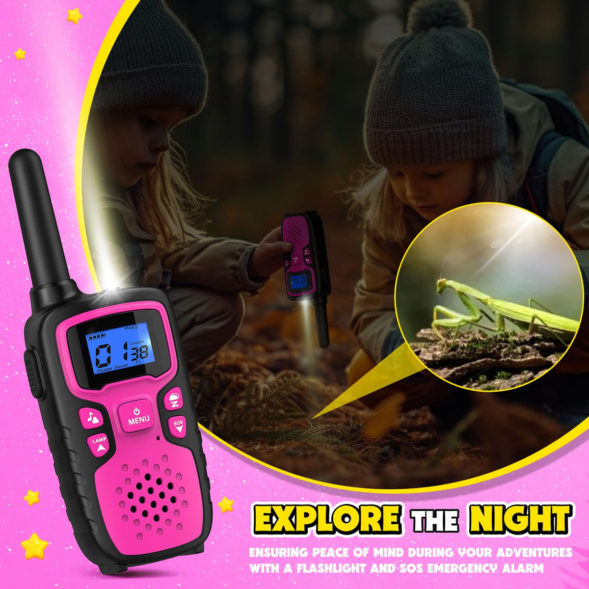 Wishouse walkie talkie with multiple call tones for fun