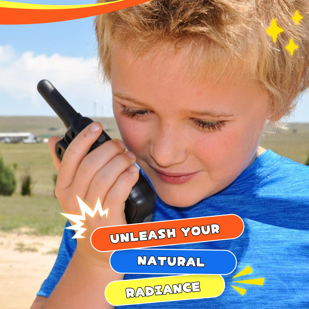 Wishouse walkie talkies with flashlights and detachable straps.