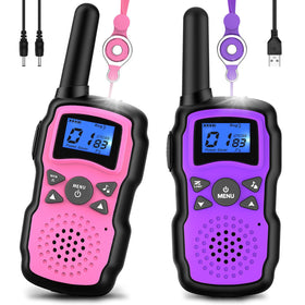 Wishouse Walkie Talkies pink and purple pack for kids' outdoor adventures.