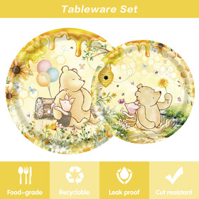 WISSLERMER bear plates 7-inch for kid-friendly servings