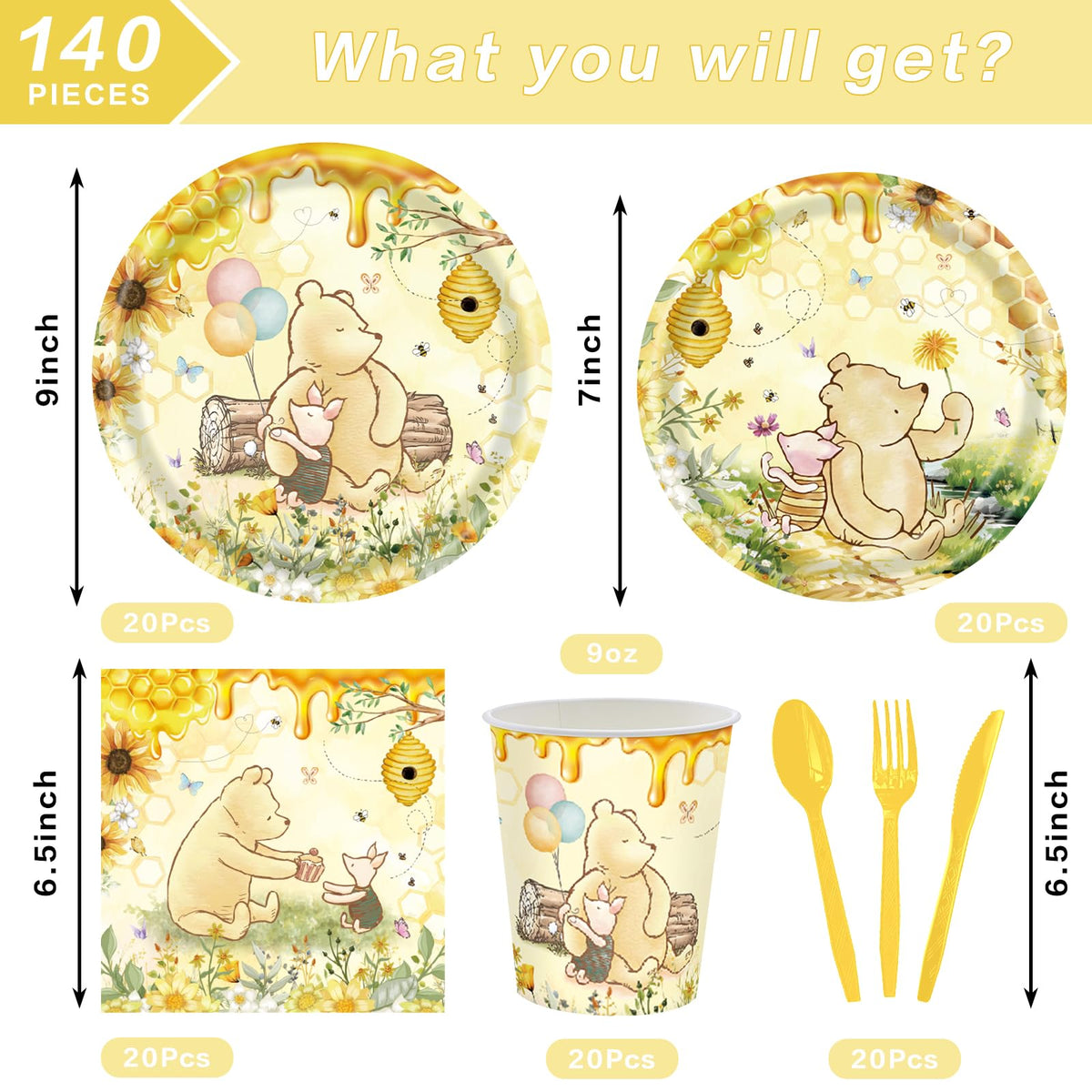 WISSLERMER bear plates 9-inch with lifelike design for festive dining