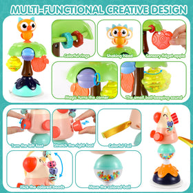 WITALENT high-chair suction toy keeps baby entertained during meals on smooth surfaces.