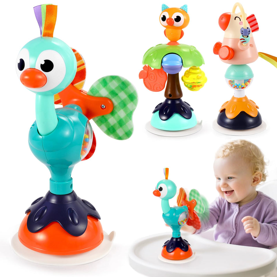 WITALENT horse suction toy for babies with engaging rattles and color recognition.