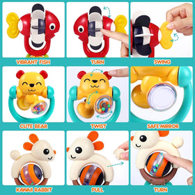 WITALENT handle design infant toy fits small hands for easy grip.