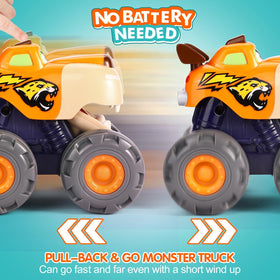 WITALENT monster truck yellow leopard mouth-open design invites adventures.