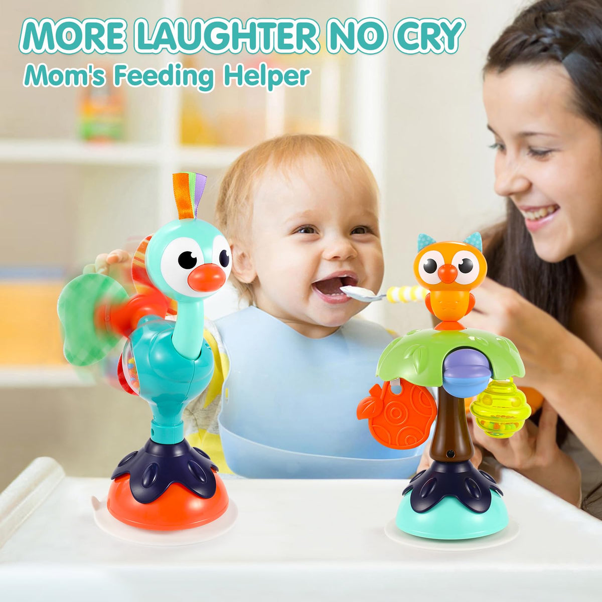 WITALENT owl suction toy to stimulate little hands and focus with sounds.