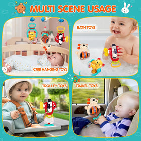 WITALENT travel friendly infant toy set for crib, stroller, and trips.