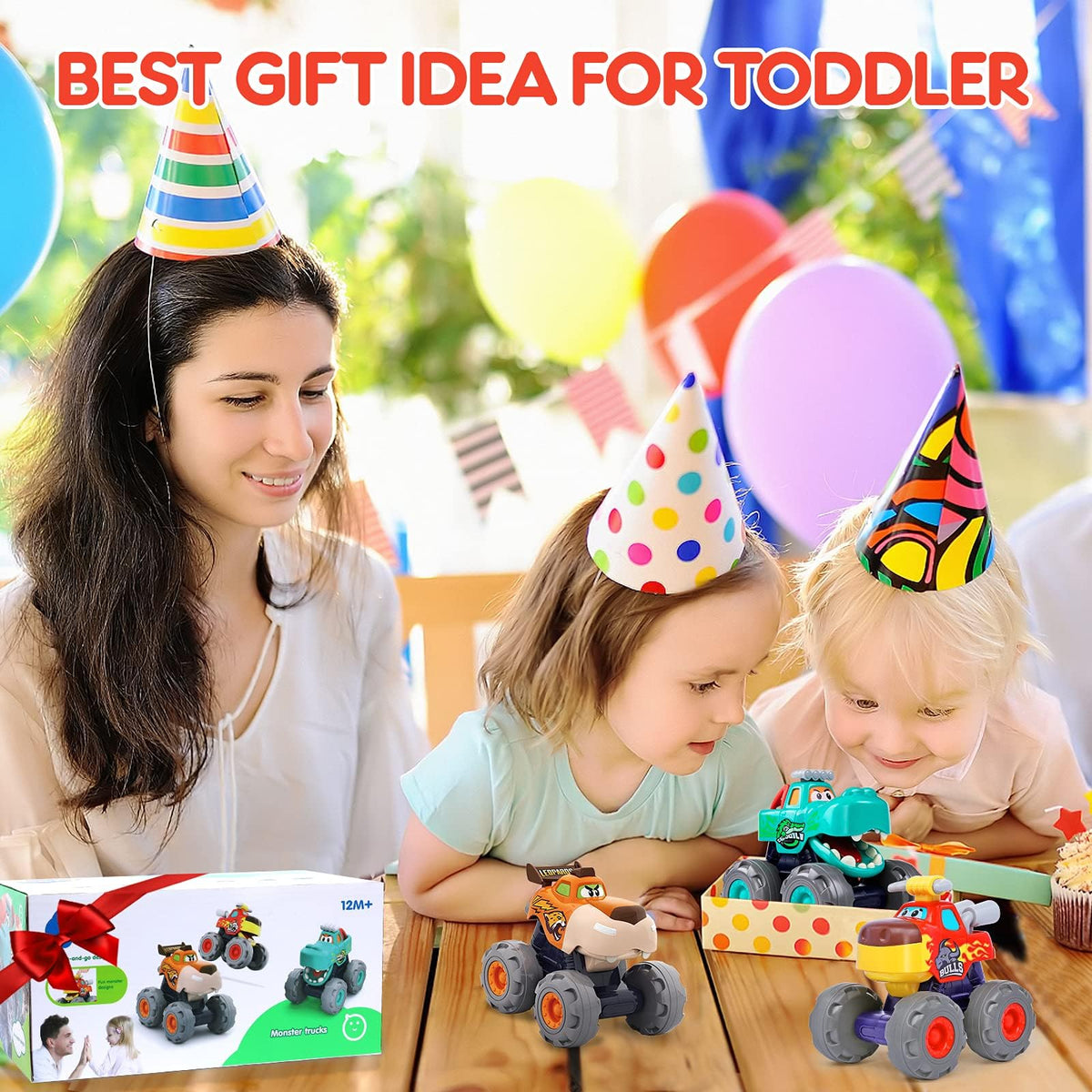 WITALENT compact gift set colorful trucks suitable for birthdays.