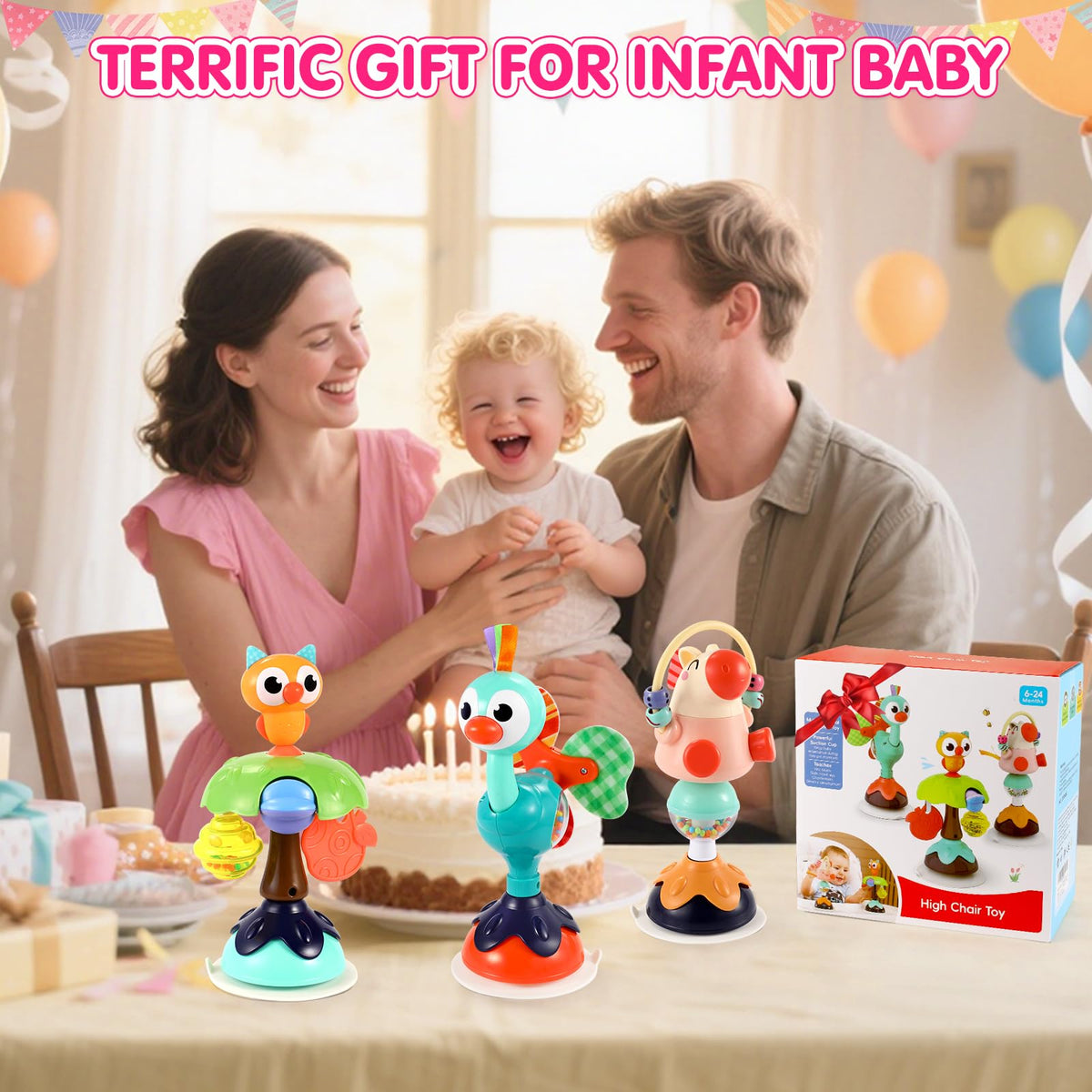 WITALENT tummy-time-friendly toy encourages reaching and exploration during early development.